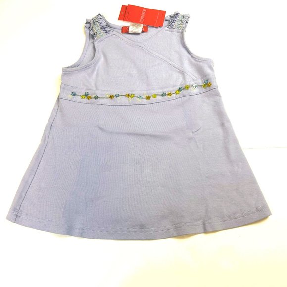 NWT Gymboree Girl Lavender Print Bike Short & Smocked Sholder A-Line Top Size 5 - Picture 3 of 4